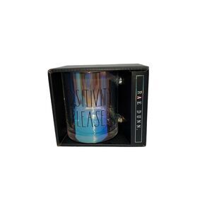 Rae Dunn Positively Please Iridescent Glass 18oz Mug